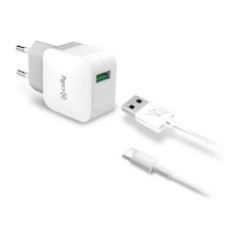 Cargador de Pared CELLY 1USB-A Cable USB-C (TCUSBTYPEC)