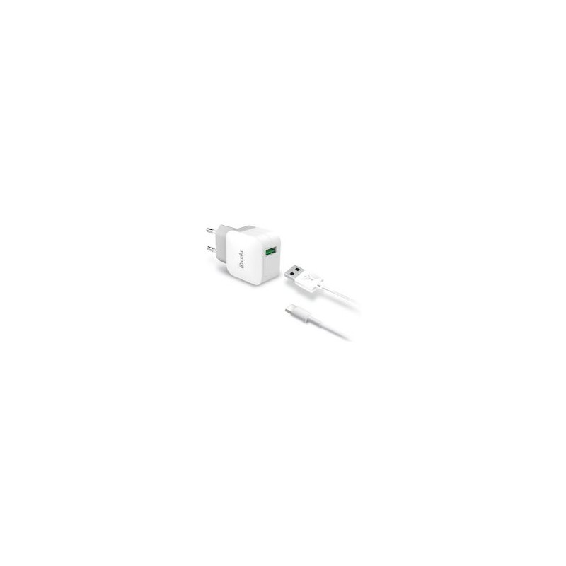 Cargador de Pared CELLY 1USB-A Cable USB-C (TCUSBTYPEC) Cargador de Pared CELLY 1USB-A Cable USB-C (TCUSBTYPEC)