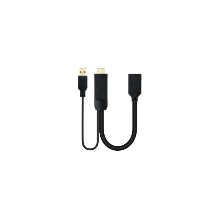 Nanocable USB-A/HDMI/M a DP/H 20cm Negro (10.16.0205)