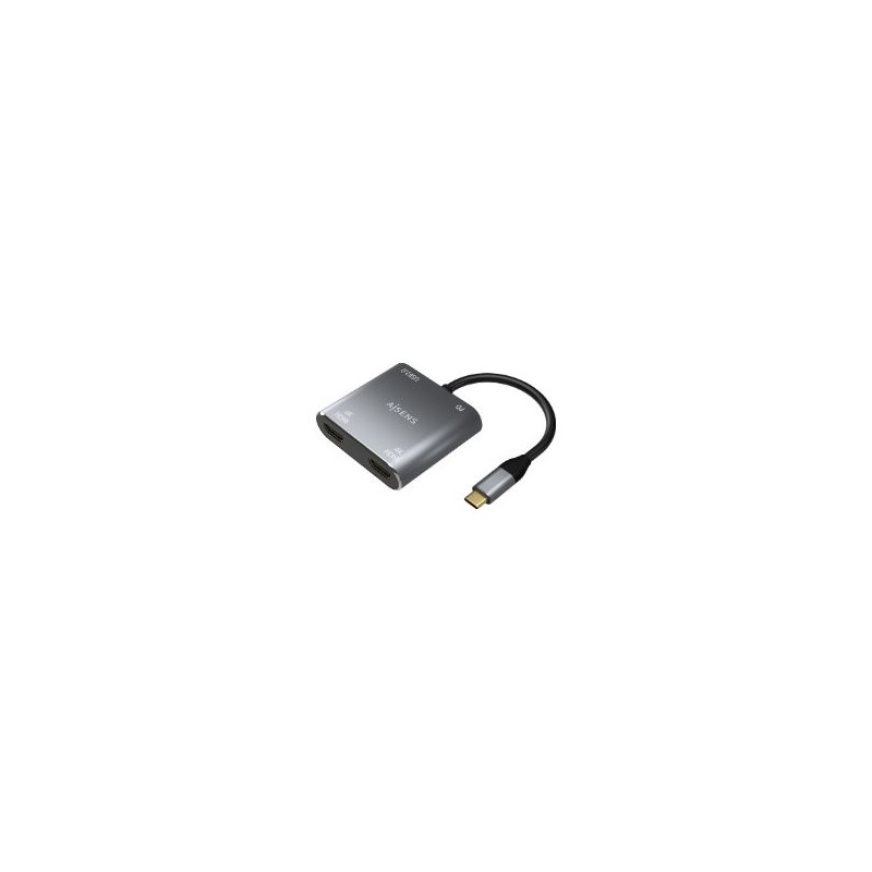 Adaptador AISENS USB-C a 2xHDMI/H 15cm Gris (A109-0625)
