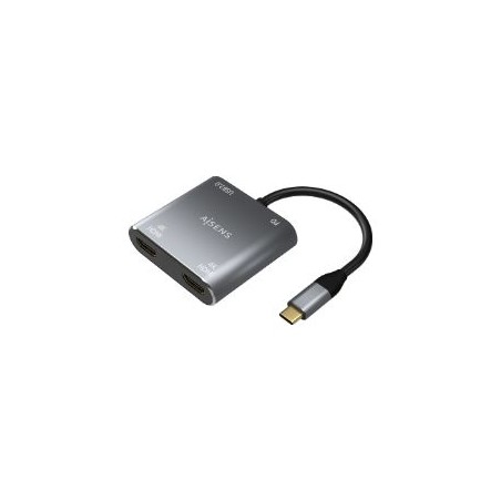 Adaptador AISENS USB-C a 2xHDMI/H 15cm Gris (A109-0625)