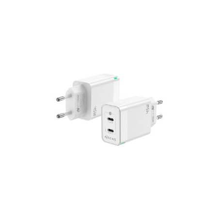 Cargador Pared AISENS 2Usb-C 45W (ASCH-45W2P005-W)