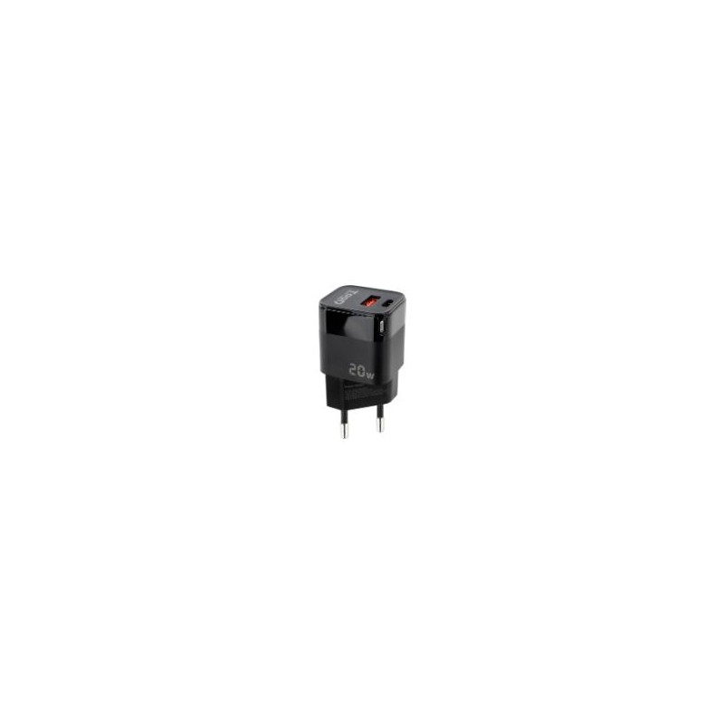 Cargador Pared TooQ 20W 1USB 1USB-C Negro (TQWC-QCPD20) Cargador Pared TooQ 20W 1USB 1USB-C Negro (TQWC-QCPD20)