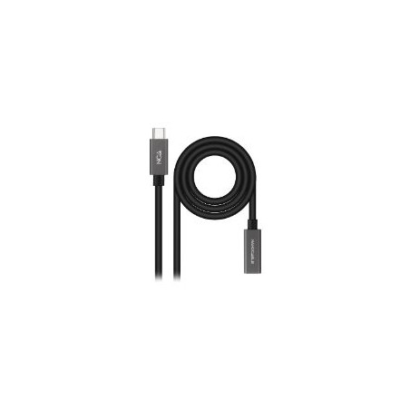 Nanocable USB-C/M a USB-C/H 0.5m Negro (10.01.4400)