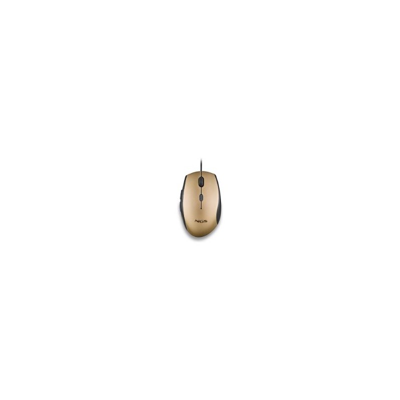 Ratón NGS Ergonómico Óptico USB 1600dpi Oro (MOTHGOLD)
