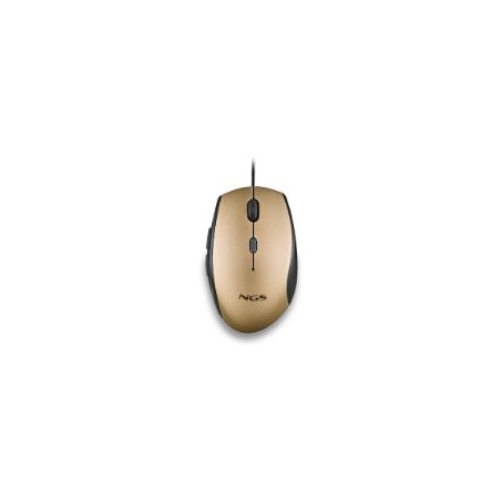 Ratón NGS Ergonómico Óptico USB 1600dpi Oro (MOTHGOLD)