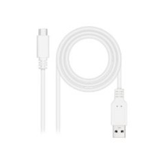 Nanocable USB-C/M a USB-A/M 1m Blanco (10.01.2101-W)