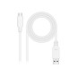Nanocable USB-C/M a USB-A/M 1m Blanco (10.01.2101-W)