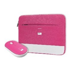 Funda+Ratón PANTONE 15.6" Poliéster Rosa (PT-BGMS001P1)