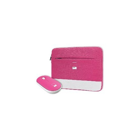 Funda+Ratón PANTONE 15.6" Poliéster Rosa (PT-BGMS001P1)