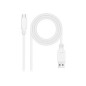 Nanocable USB-A/M a USB-C/M 0.5m Blanco (10.01.4000-W)