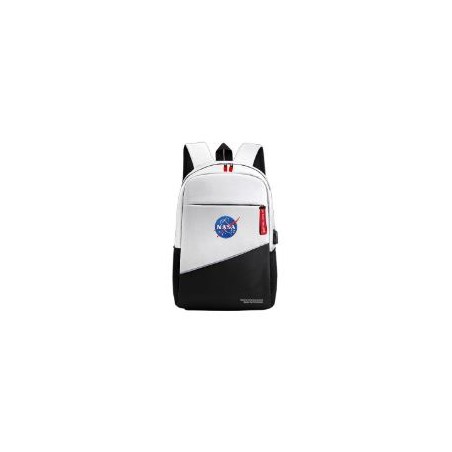 Mochila NASA Oxford 15.6" USB Negra/Blanca (BAG05-W)