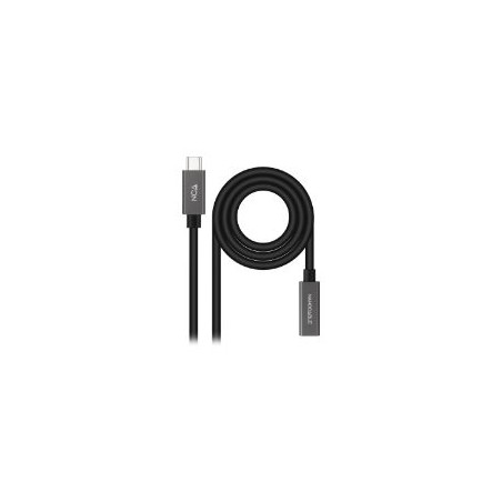 Nanocable USB-C/M a USB-C/H 1m Negro (10.01.4401)
