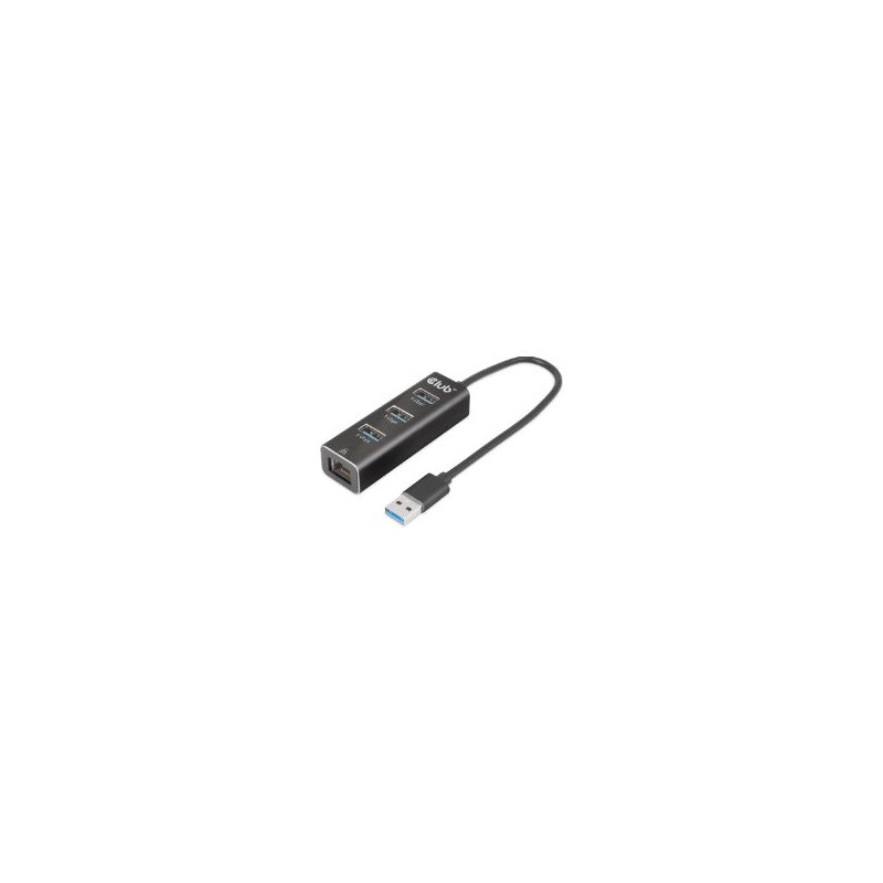 Hub Club 3D USB-A a 3xUSB-A 3.0/RJ45 Negro (CSV-1430A)