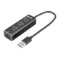 Hub Club 3D USB-A a 3xUSB-A 3.0/RJ45 Negro (CSV-1430A)
