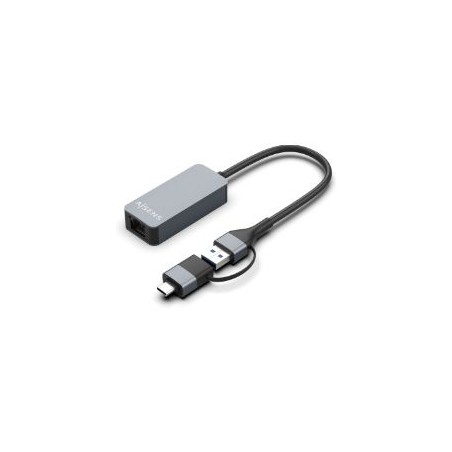 Adaptador AISENS USB-A/C/M a RJ45/H Gris (A109-0710)