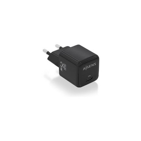 Cargador Pared AISENS GaN 25W USB-C (ASCH-25W1P013-BK)