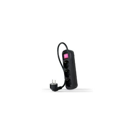 Regleta Nanocable 3xSchuko Interruptor (10.38.0003-BK)