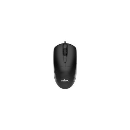 Ratón NILOX Óptico USB-A 1200dpi Negro (MOUSB1011)