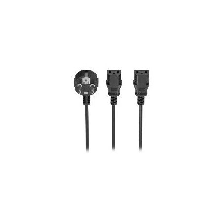 Cable CPU AISENS CEE7/M-2xC13/H 3m Negro (9A132-0865)