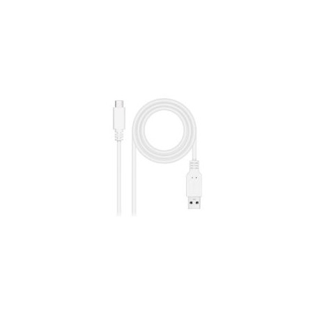 Nanocable USB-A/M a USB-C/M 1m Blanco (10.01.4001-W)