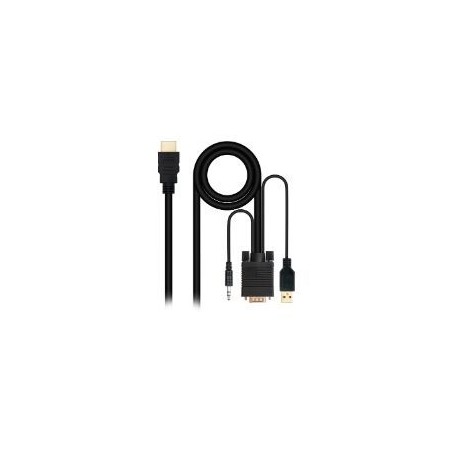 Nanocable HDMI/M a VGA/Jack/USB-A/M Negro (10.15.4350)
