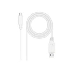 Nanocable USB-A/M a USB-C/M 2m Blanco (10.01.4002-W)