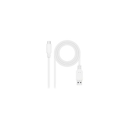 Nanocable USB-A/M a USB-C/M 2m Blanco (10.01.4002-W)
