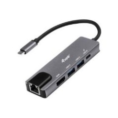 Adaptador EQUIP USB-C 5en1 HDMI RJ45 Gris (EQ133489)