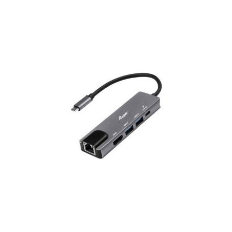 Adaptador EQUIP USB-C 5en1 HDMI RJ45 Gris (EQ133489)