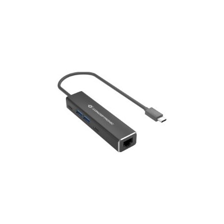 Adaptador CONCEPTRONIC USB-C a RJ45 + Hub (ABBY14B)