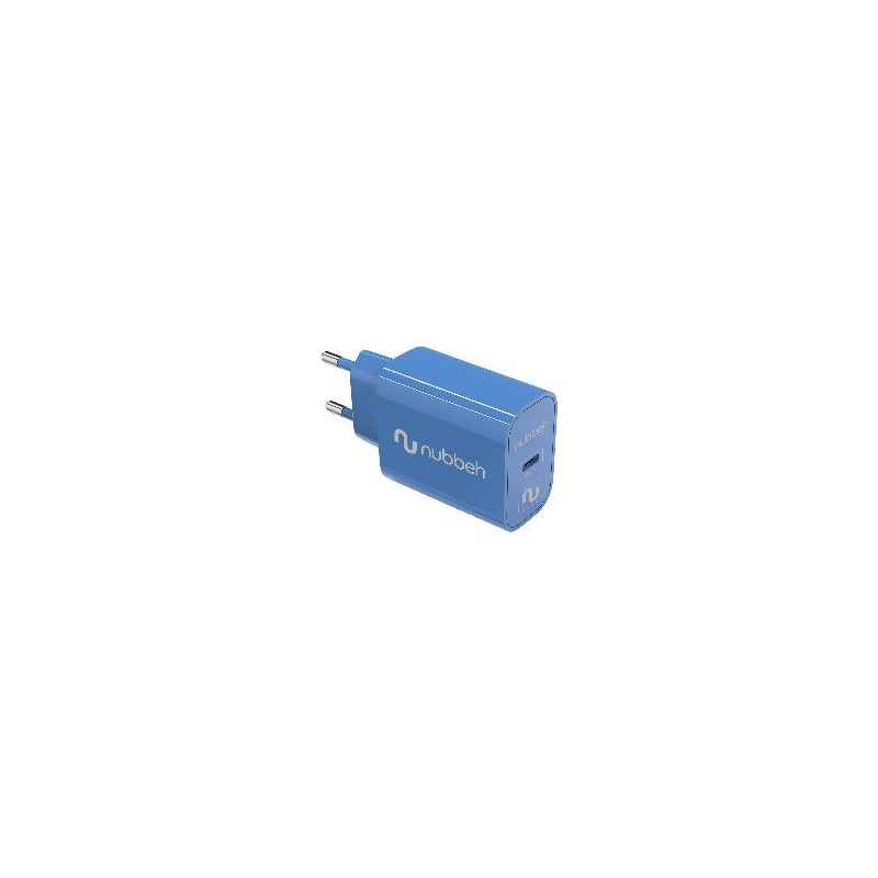 Cargador Pared NUBBEH 1USB-C 25W Azul (NBWALLCHCBL25)