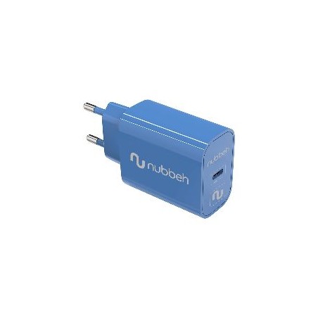 Cargador Pared NUBBEH 1USB-C 25W Azul (NBWALLCHCBL25)