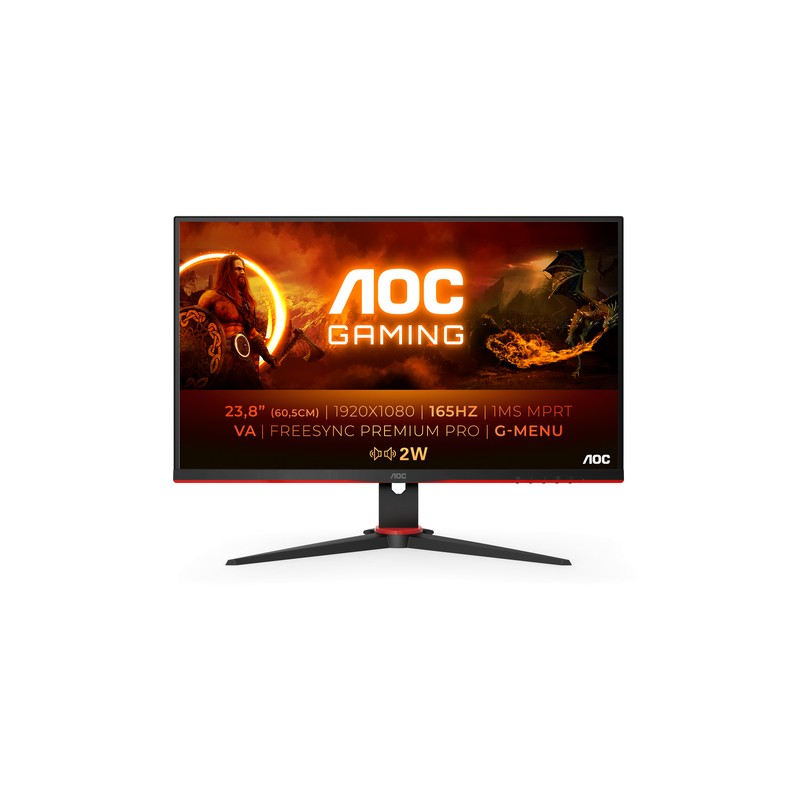 Monitor AOC 24" W-LED VA FHD 165Hz Negro (24G2SAE/BK)