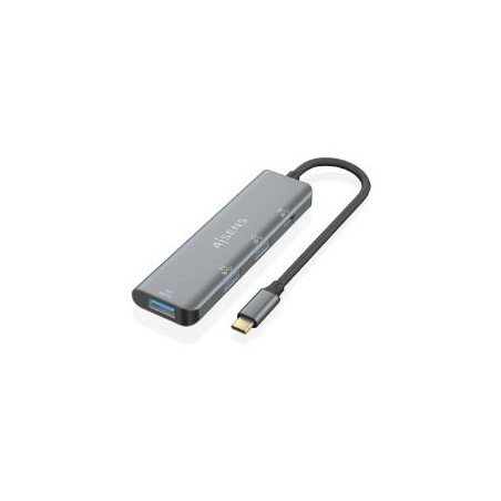 Hub AISENS USB-C a 3xUSB-A 1xUSB-C 15cm Gris(A109-0762)