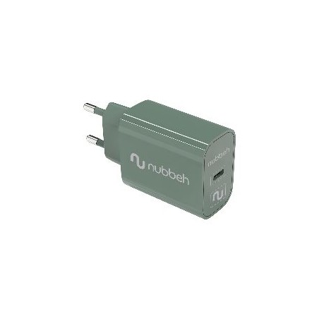 Cargador Pared NUBBEH 1USB-C 25W Verde (NBWALLCHCG25)