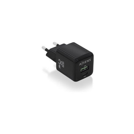 Cargador Pared AISENS GaN 25W USB-A/C(ASCH-25W2P015-BK)
