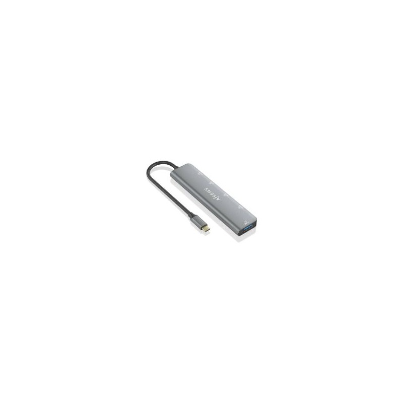 Hub AISENS USB-C 3.1 a 2xUSB-A/3xUSB-C Gris (A109-0857)
