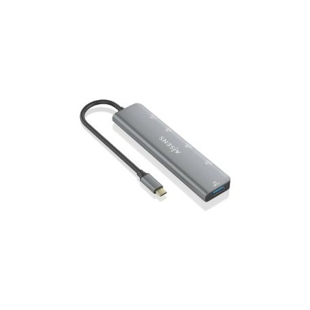 Hub AISENS USB-C 3.1 a 2xUSB-A/3xUSB-C Gris (A109-0857)