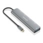 Hub AISENS USB-C 3.1 a 2xUSB-A/3xUSB-C Gris (A109-0857)