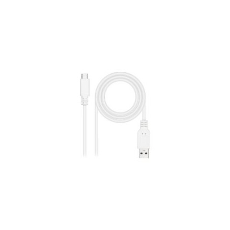 Nanocable USB-C/M a USB-A/M 50cm Blanco (10.01.2100-W)