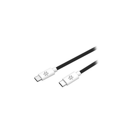 Cable CELLY USB-C a USB-C Negro/Blanco (USBCUSBCCOTTBK)