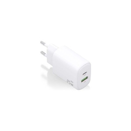Cargador Pared AISENS Usb-C/Usb-A 25W Blanco(A110-0911)