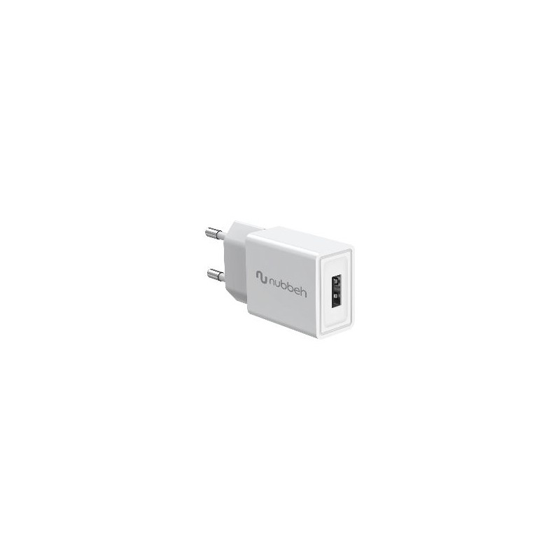 Cargador Pared NUBBEH 1USB-A 10W Blanco(NBWALLCHUSBW10)