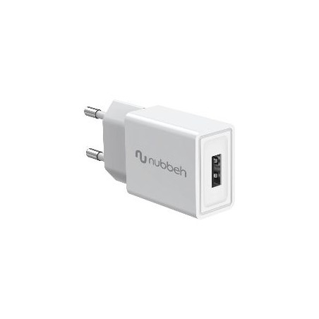 Cargador Pared NUBBEH 1USB-A 10W Blanco(NBWALLCHUSBW10)