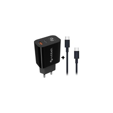 Cargador NUBBEH Bhoot 30W + Cable USB-C 18W 1.5m Negro