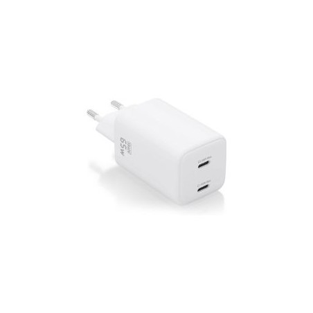Cargador AISENS 2xUSB-C 65W Blanco (ASCH-65W2P039-W)