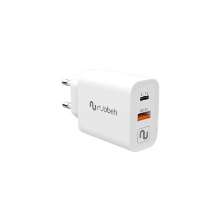 Cargador Pared NUBBEH 43W Usb-A Usb-C (NBWALLCHUSBCW43)