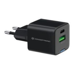 Cargador Pared CONCEPTRONIC USB-A/C GaN 20W (ALTHEA15B)