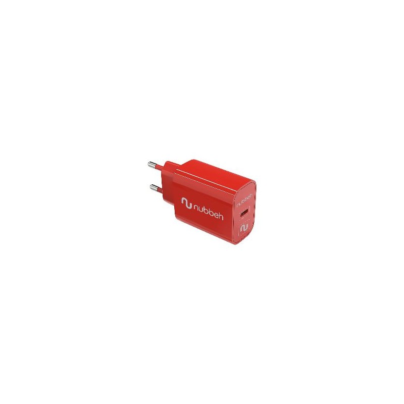 Cargador Pared NUBBEH 1USB-C 25W Rojo (NBWALLCHCR25)